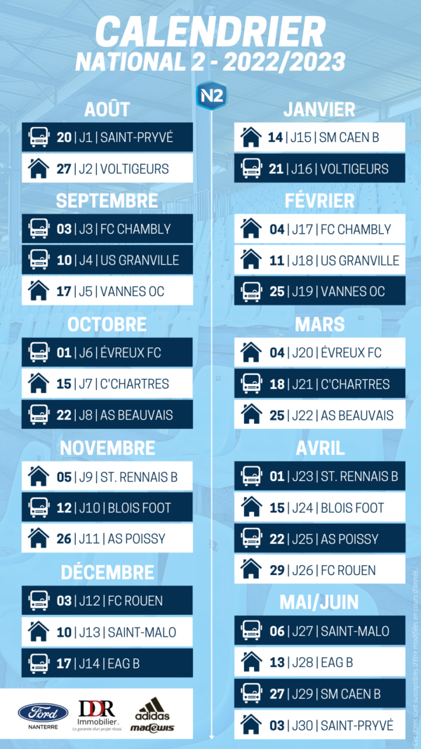 Le calendrier 2022/2023 du Racing | Site Officiel du Racing Club de ...