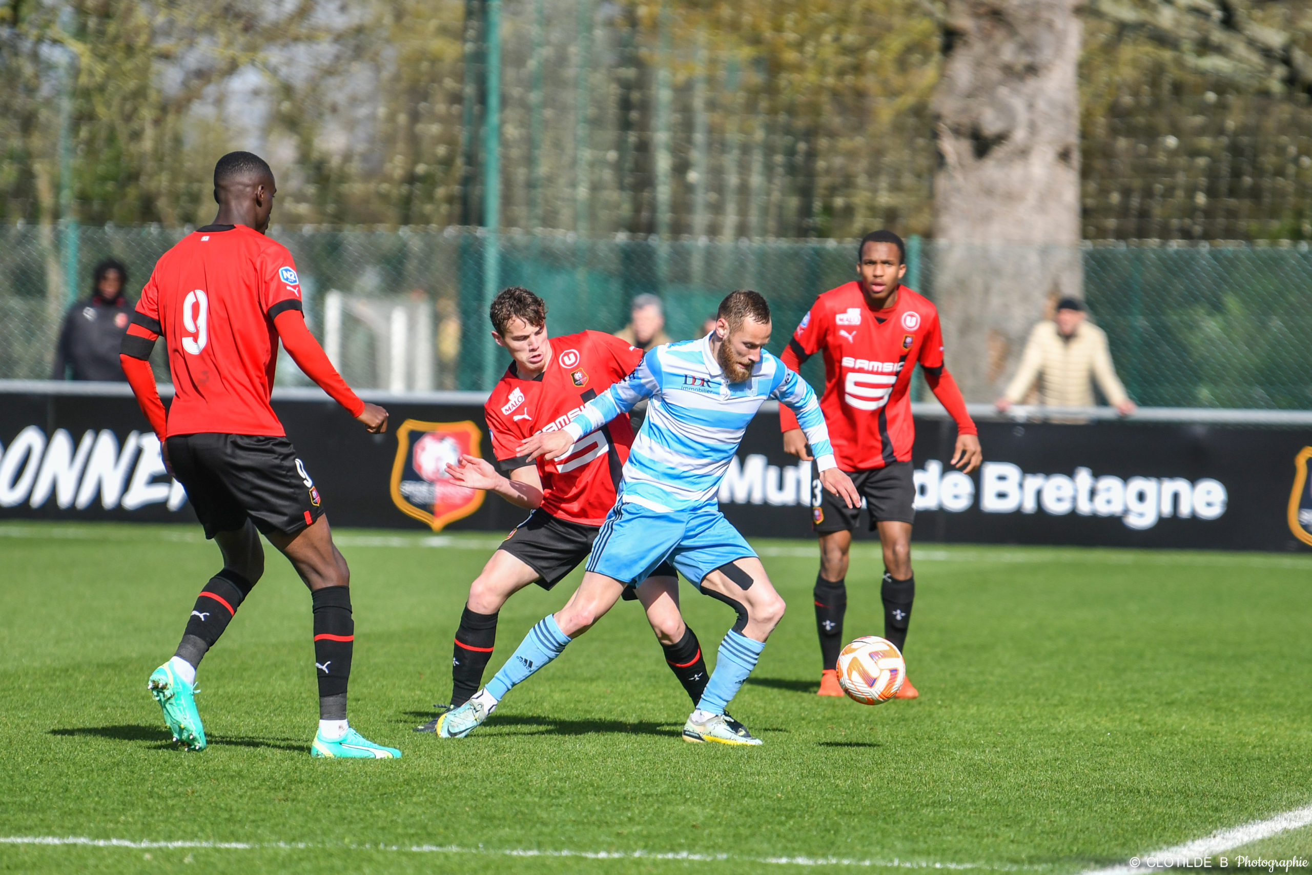 Luca Spurio lors du match nul (1-1) entre le Racing et la réserve professionnelle du Stade Rennais...